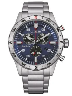 Citizen AT2520-89L Eco-Drive Herren-Chronograph Stahl/Blau