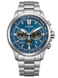 Citizen CA4570-88L Eco-Drive Herren-Chronograph Titan Blau
