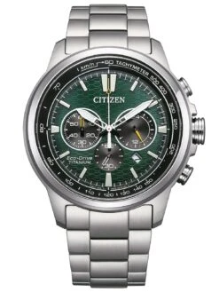 Citizen CA4570-88X Eco-Drive Herrenuhr Chronograph Titan Grün