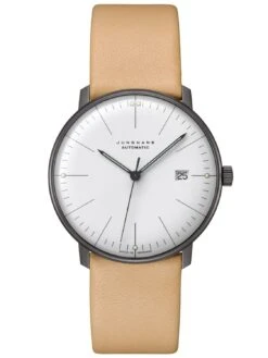 Junghans 027/4000.04 Max Bill Automatikuhr Mit Lederband Beige