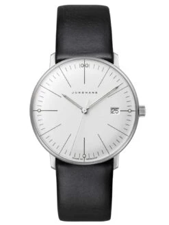 Junghans 047/4251.02 Max Bill Damenuhr Saphirglas Lederband Schwarz