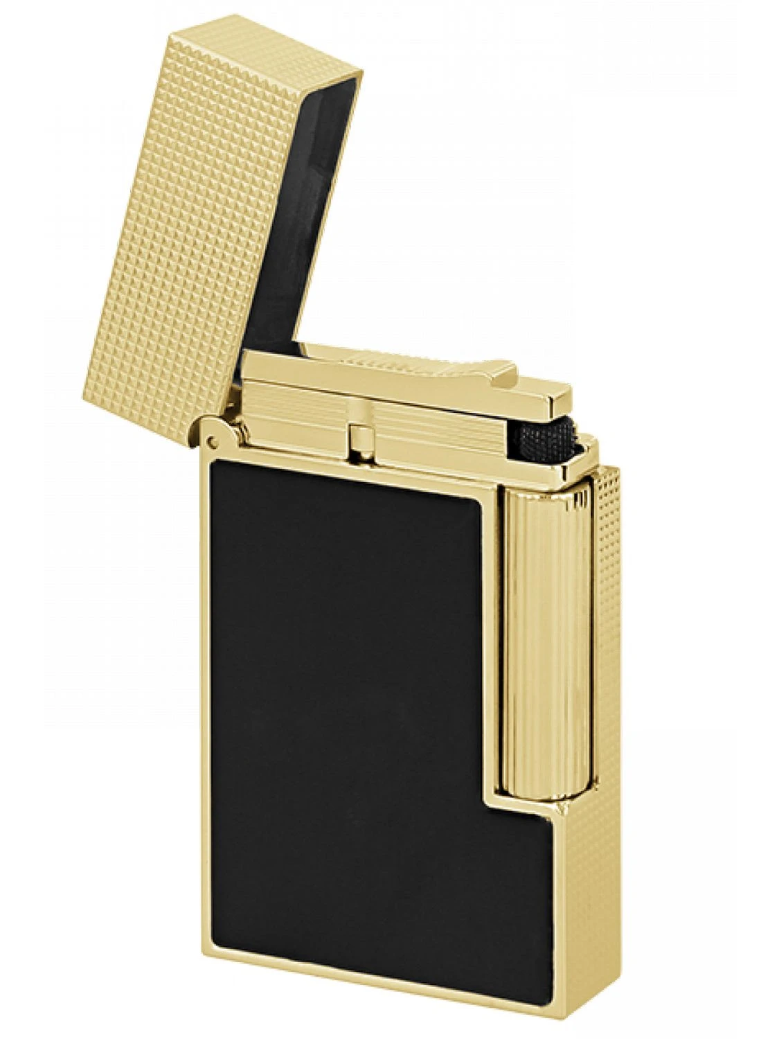 S.T. Dupont C16601 Feuerzeug Linie 2 Mattschwarz/Goldfarben 2 S.T. Dupont C16601 Feuerzeug Linie 2 Mattschwarz/Goldfarben – Bild 2