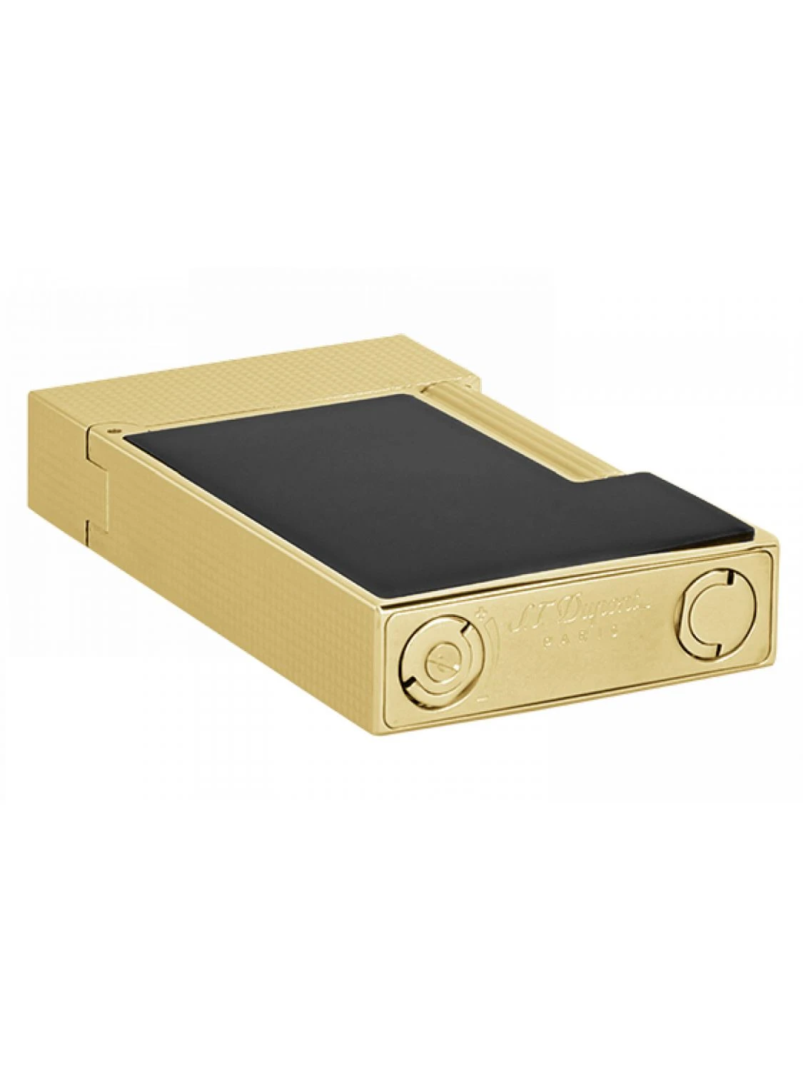 S.T. Dupont C16601 Feuerzeug Linie 2 Mattschwarz/Goldfarben 3 S.T. Dupont C16601 Feuerzeug Linie 2 Mattschwarz/Goldfarben – Bild 3