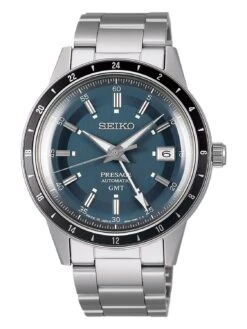Seiko SSK009J1 Presage Style 60's Herrenuhr Automatik GMT Blaugrau