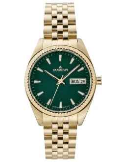 Dugena 4461036 Damenuhr Venetia Goldfarben/Grün