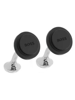 BOSS 50479845-001 Manschettenknöpfe Rund Schwarz Clark