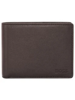 BOSS 50470436-201 Herren-Geldbeutel Arezzo Leder Dunkelbraun