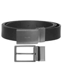BOSS 50481175-004 Herrengürtel Leder Schwarz Gemmy-Soft