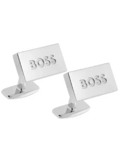 BOSS 50495115-260 Manschettenknöpfe Silberfarben B-Iconic