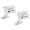 BOSS 50501902-260 Manschettenknöpfe Silberfarben B-Iconicdet