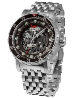 Vostok Europe NH72-571A646-B Herren-Automatikuhr Engine Stahl/Schwarz