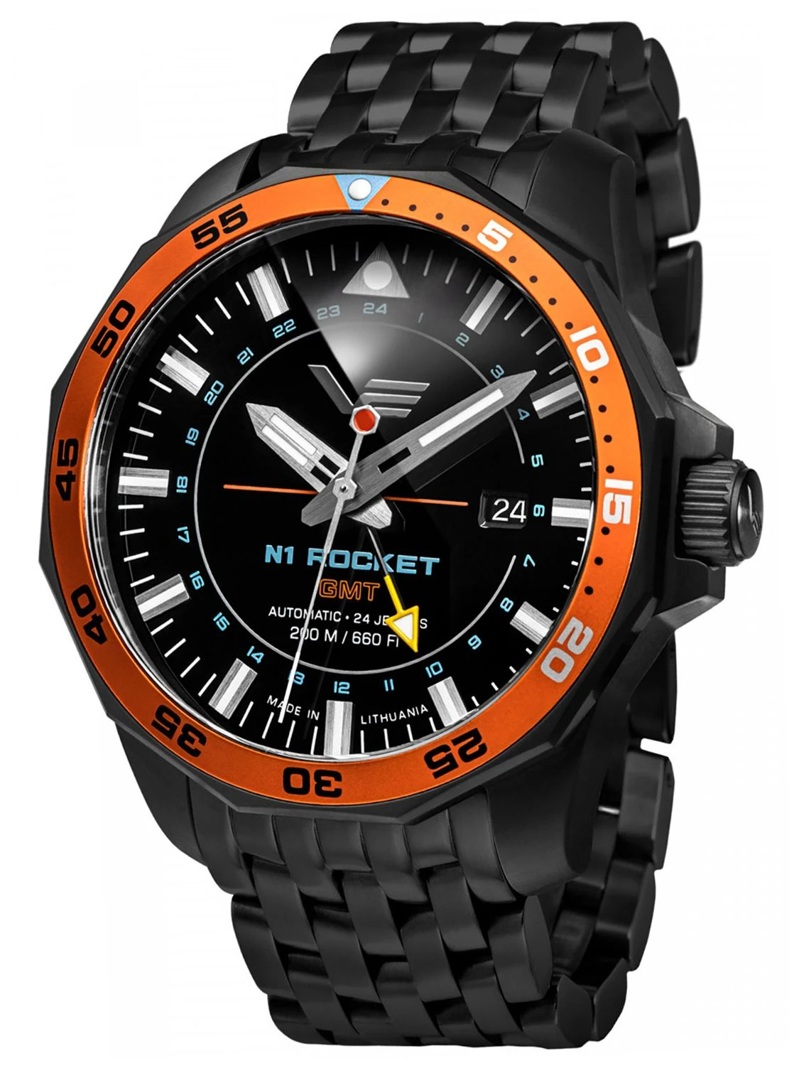 Vostok Europe NH34-225C714-B Herren-Armbanduhr Automatik GMT Rocket N1 Schwarz 1 Vostok Europe NH34-225C714-B Herren-Armbanduhr Automatik GMT Rocket N1 Schwarz