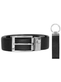 HUGO 50403065 Geschenkset Herren-Ledergürtel Schwarz