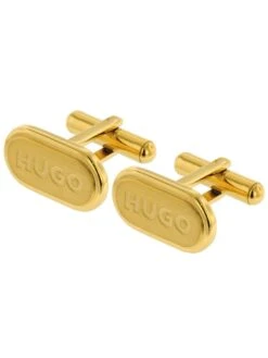 HUGO 50465865-710 Manschettenknöpfe Oval Goldfarben E-Classic
