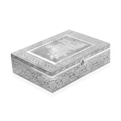 Schmuckkästchen Aus Holz Mit Aluminiumbeschlag, Hunde-Verzierung, Silber -Mode Zubehör Geschäft 3279931 2