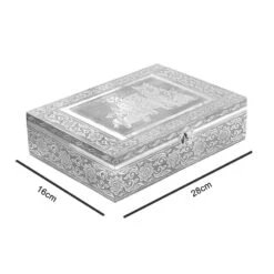 Schmuckkästchen Aus Holz Mit Aluminiumbeschlag, Hunde-Verzierung, Silber -Mode Zubehör Geschäft 3279931 8