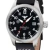 KHS AIRS.LBB Herrenuhr Airleader Steel Büffellederband Schwarz