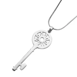 Zirkonia Schlüssel-Anhänger Mit Kette, Silberfarben -Mode Zubehör Geschäft 4119047 3