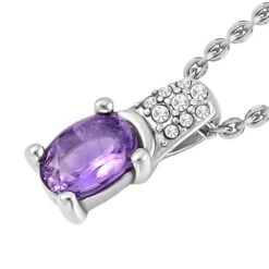 3er Set Afrikanischer Amethyst Ring Und Anhänger Mit Kette, Edelstahl, Ca. 0.60 Ct -Mode Zubehör Geschäft 4137669 7