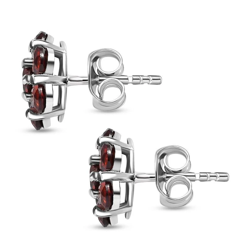 2er Set - Mosambik Granat Anhänger Und Ohrringe, 925 Silber Platiniert Ca. 2.94 Ct 8 2er Set - Mosambik Granat Anhänger Und Ohrringe, 925 Silber Platiniert Ca. 2.94 Ct – Bild 8