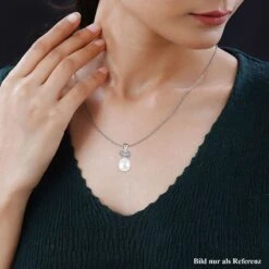Weiße Süßwasser Perle, Weißer Zirkonia Schmuckset 925 Silber Rhodiniert Und Edelstahl -Mode Zubehör Geschäft 4172217 2