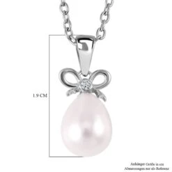 Weiße Süßwasser Perle, Weißer Zirkonia Schmuckset 925 Silber Rhodiniert Und Edelstahl -Mode Zubehör Geschäft 4172217 5