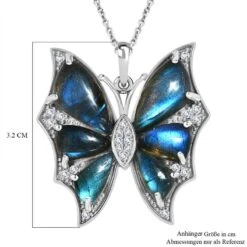 AA Labradorit Schmuckset 925 Silber Platiniert Ca. 15.36 Ct -Mode Zubehör Geschäft 4193622 6