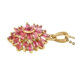 AA Rubellit Anhänger Mit Kette, 925 Silber Gelbgold Vermeil Ca. 2.10 Ct 10 AA Rubellit Anhänger Mit Kette, 925 Silber Gelbgold Vermeil Ca. 2.10 Ct -Mode Zubehör Geschäft 4385513 3