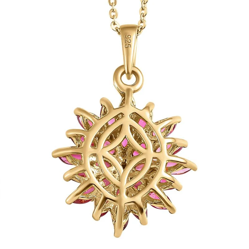 AA Rubellit Anhänger Mit Kette, 925 Silber Gelbgold Vermeil Ca. 2.10 Ct 5 AA Rubellit Anhänger Mit Kette, 925 Silber Gelbgold Vermeil Ca. 2.10 Ct – Bild 5
