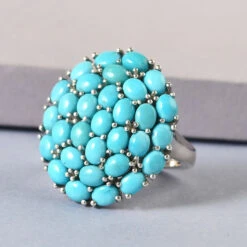 Amerikanischer, Natürlicher Sleeping Beauty Türkis-Ring, 925 Silber Platiniert (Größe 17.00) Ca. 5.02 Ct -Mode Zubehör Geschäft 7020718 1