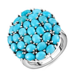 Amerikanischer, Natürlicher Sleeping Beauty Türkis-Ring, 925 Silber Platiniert (Größe 17.00) Ca. 5.02 Ct -Mode Zubehör Geschäft 7020718 3