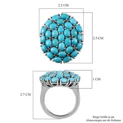 Amerikanischer, Natürlicher Sleeping Beauty Türkis-Ring, 925 Silber Platiniert (Größe 17.00) Ca. 5.02 Ct -Mode Zubehör Geschäft 7020718 6