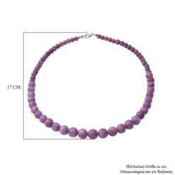 Madagaskar Rubin Halskette, Ca. 45 Cm, 925 Silber Rhodiniert Ca. 150.00 Ct -Mode Zubehör Geschäft 7021114 5