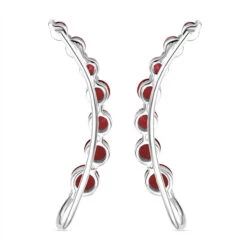 Rote Granat-Ohrringe, 925 Silber Platiniert Ca. 3.40 Ct -Mode Zubehör Geschäft 7078264 4