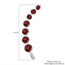 Rote Granat-Ohrringe, 925 Silber Platiniert Ca. 3.40 Ct -Mode Zubehör Geschäft 7078264 5