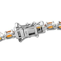 Mandarinen-Kyanit Armband Ca. 20 Cm 925 Silber Platiniert Ca. 13,03 Ct -Mode Zubehör Geschäft 7080961 3