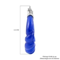 Blaue Jade Ohrringe 925 Silber Rhodiniert Ca. 18.50 Ct -Mode Zubehör Geschäft 7130802 4