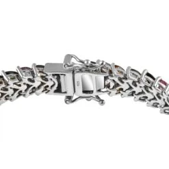 Natürliches Mehrfarbiges-Turmalin Armband, Ca. 19 Cm, 925 Silber Platiniert Ca. 14.35 Ct -Mode Zubehör Geschäft 7154114 3