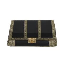 Vintage-Design Schmuckschatulle, 19x12.7x5.8 Cm, Schwarz