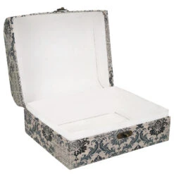 2er-Set Damask Bedruckte Schatztruhe, L - 26x21x13 Cm, S - 20x15x10 Cm, Damaskblau -Mode Zubehör Geschäft 7192423 5
