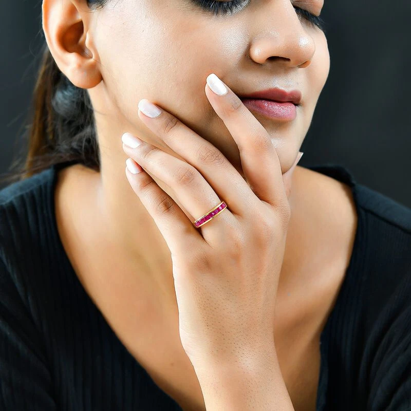 Afrikanischer Rubin (Fissure Gefüllt) Ring, 925 Silber Vergoldet (Größe 17.00) Ca. 1.33 Ct 3 Afrikanischer Rubin (Fissure Gefüllt) Ring, 925 Silber Vergoldet (Größe 17.00) Ca. 1.33 Ct – Bild 3