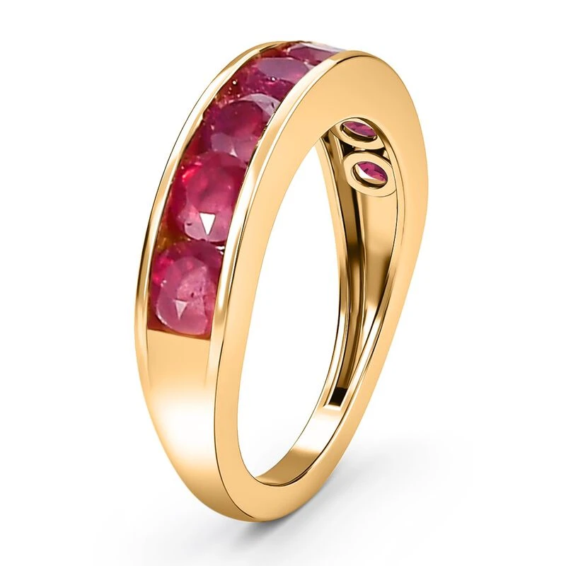 Afrikanischer Rubin (Fissure Gefüllt) Ring, 925 Silber Vergoldet (Größe 17.00) Ca. 1.33 Ct 5 Afrikanischer Rubin (Fissure Gefüllt) Ring, 925 Silber Vergoldet (Größe 17.00) Ca. 1.33 Ct – Bild 5
