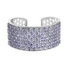 Designer Tansanit-Armreif, Ca. 19 Cm, 925 Silber Platiniert Ca. 24.57 Ct