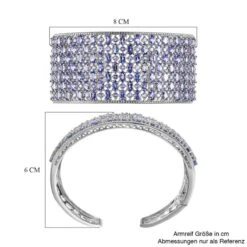 Designer Tansanit-Armreif, Ca. 19 Cm, 925 Silber Platiniert Ca. 24.57 Ct -Mode Zubehör Geschäft 7253078 5