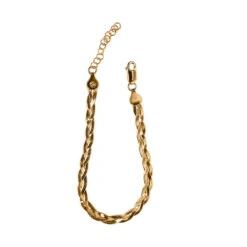 Italianisches Geflochtenes Armband, Ca. 18 Cm, 925 Silber Vergoldet