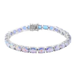 Mode Zubehör Geschäft 19 Merkur Mystisches Topas Armband, Ca. 19 Cm, 925 Silber Platiniert Ca. 24.30 Ct