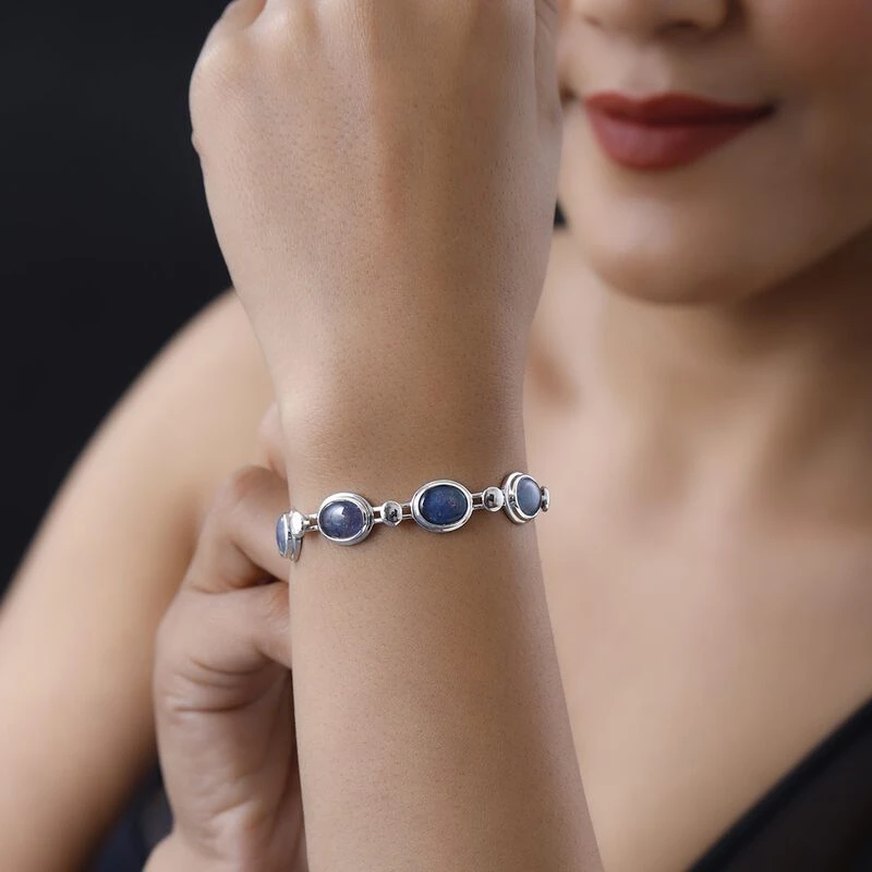 Boulder Opal Triplette Armband, Ca. 19 Cm, 925 Silber Platiniert Ca. 15.80 Ct 3 Boulder Opal Triplette Armband, Ca. 19 Cm, 925 Silber Platiniert Ca. 15.80 Ct – Bild 3