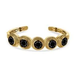 Elite Shungit Armreif, Ca. 19 Cm, 950 Kupfer Vergoldet, Ca. 12.43 Ct