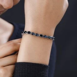 Schwarzer Spinell Armband Ca. 20 Cm 925 Silber Platiniert Ca. 36,70 Ct 7 Schwarzer Spinell Armband Ca. 20 Cm 925 Silber Platiniert Ca. 36,70 Ct -Mode Zubehör Geschäft 7269098 2