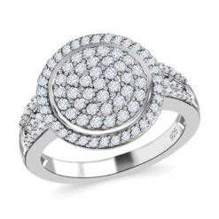 Weißer Diamant Ring, 925 Silber Platiniert (Größe 17.00), Ca. 0.75 Ct -Mode Zubehör Geschäft 7283496 3